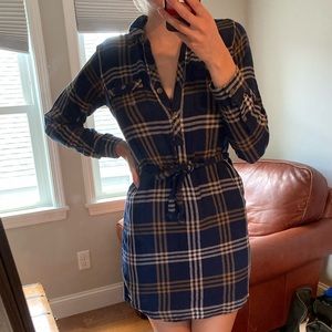 Eddie Bauer Flannel Dress with Tie